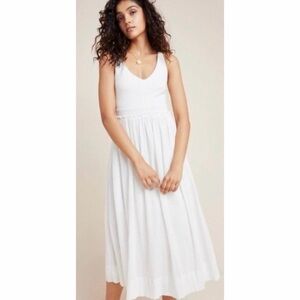 ANTHROPOLOGIE • Saturday Sunday White Elina Sleeveless V-Neck Midi Dress, 3X